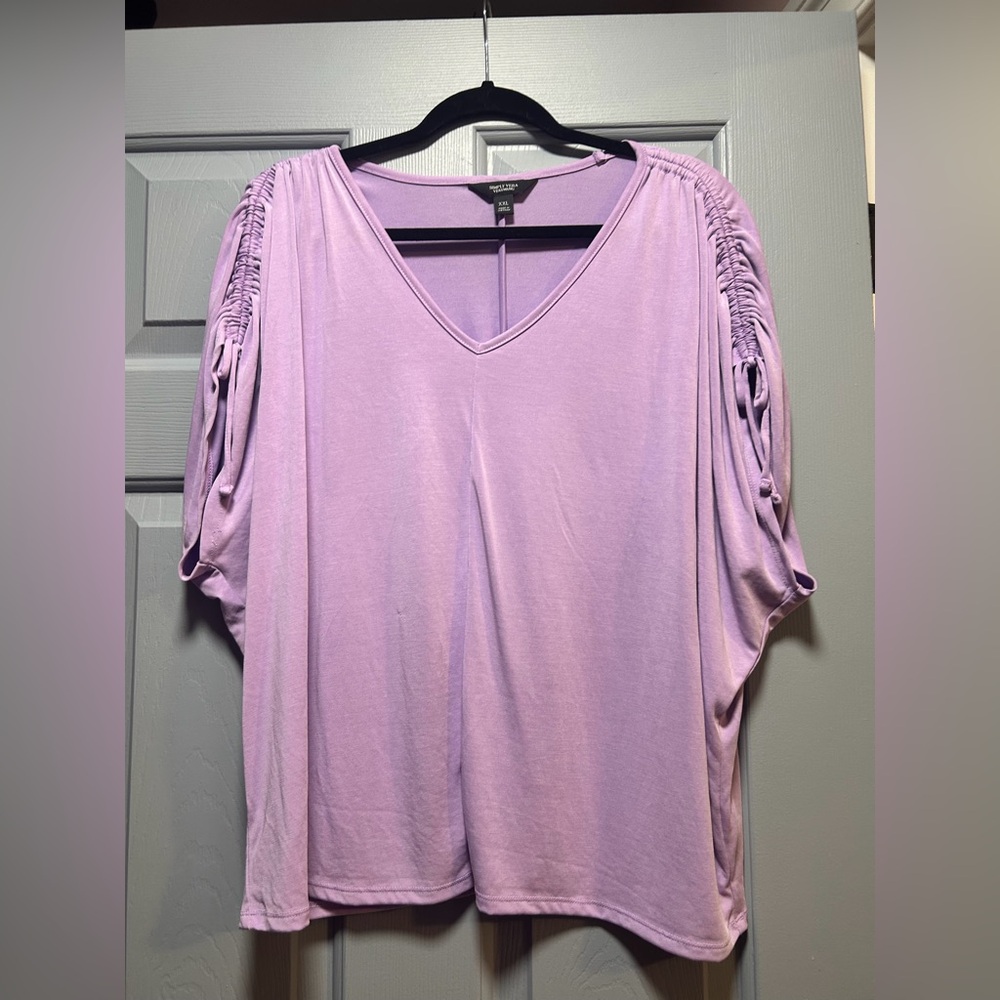 Simply Vera Top with Drawstring Sleeves